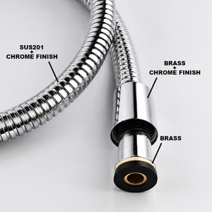 Tuyau de <span class=keywords><strong>douche</strong></span> en acier inoxydable 201 chromé ondulé, le plus vendu en gros, avec insert en laiton et tube intérieur en EPDM - Product Image 2