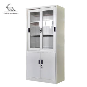 Armoire de bureau personnalisée Armoire de classement à 2 portes Armoire de rangement en acier Armoire de classement en métal Lemari avec porte en verre - Product Image 2