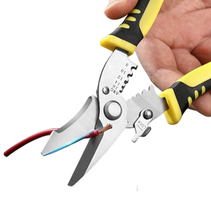 Ciseaux d'électricien multifonctionnels 2-en-1 : Dénudeur de fils et coupe-câbles pour conduits de plafond en aluminium – Outils manuels pour la maison - Product Image 2