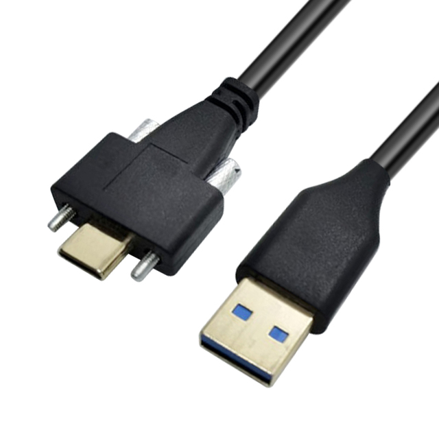 Panel Mount Industrial Usb 3.0 Cable Usb A To Usb C Type C With Screw Data Cable Dual Screw Locking