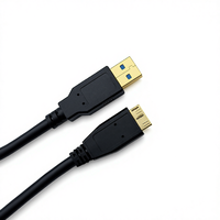 Kabel Periferal COMTON USB 3.0 A ke Micro B, Kabel Adaptor Kecepatan Tinggi untuk Komputer dan Ponsel, Kabel Data Hard Disk