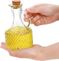 Bouteille distributeur d'huile d'olive en verre avec poignée et bouchon en liège pour la cuisine, vente en gros, 4 pièces