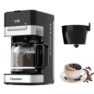 Empstorm şarj edilebilir siyah Americano kahve makinesi perakende ve toptan damla 12 kahve fincanları makinesi ile küçük taşınabilir manuel