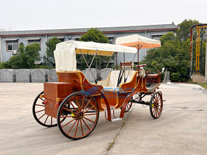 Calèche électrique haut de gamme à grain de bois pour Noël / Calèche électrique de type Victoria pour le tourisme / Calèche de tourisme pour mariage - Product Image 6