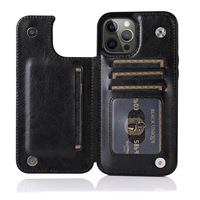 Étui portefeuille antichoc en TPU+PU avec compartiment pour cartes de crédit, style urbain, pour téléphone portable 17 Pro Max A53