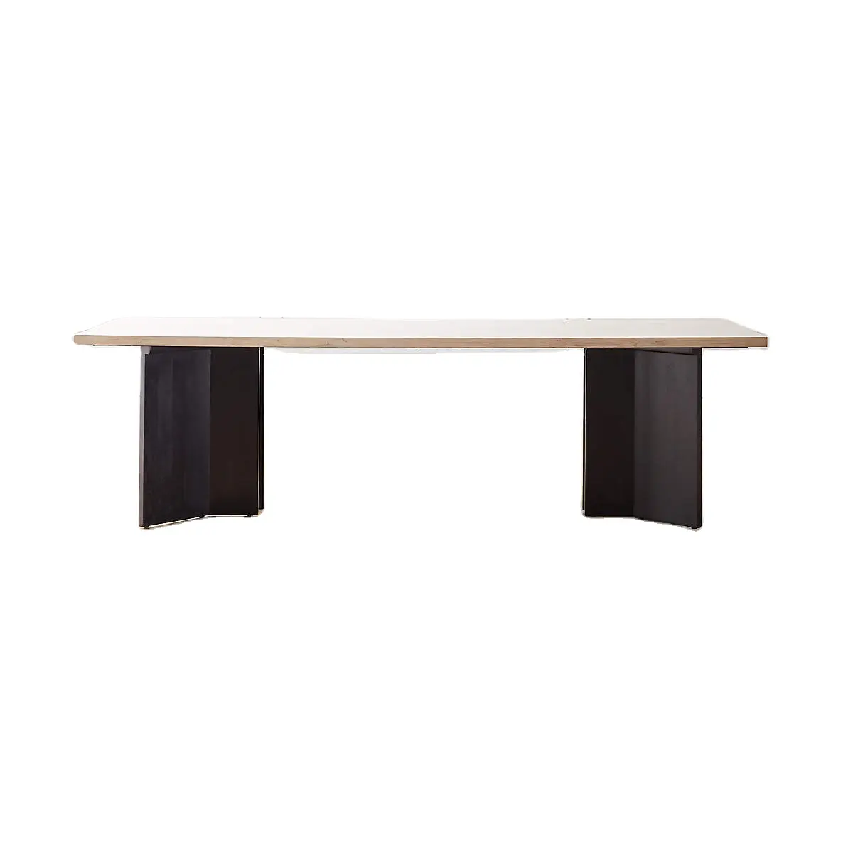 Juego de mesa de comedor de madera, patas negras, parte superior de lavado, Blanco Nórdico