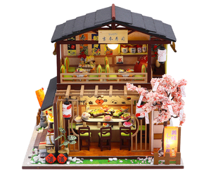 HOYE CRAFTS Rompecabezas 3D <span class=keywords><strong>de</strong></span> Alta Calidad, Modelo <span class=keywords><strong>de</strong></span> Tienda <span class=keywords><strong>de</strong></span> Sushi, Set <span class=keywords><strong>de</strong></span> Rompecabezas, Mini Casa <span class=keywords><strong>de</strong></span> Muñecas, Juguetes Educativos DIY <span class=keywords><strong>de</strong></span> Madera y Plástico para Todas las Edades - Product Image 1