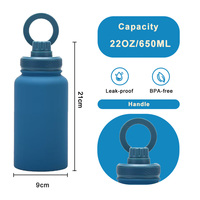 Bouteille d'eau isotherme personnalisée en acier inoxydable 304 à double paroi sans BPA, avec aimant, 800 ml, moderne, écologique, garde au chaud et au froid pendant 24 heures
