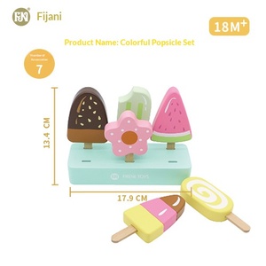 Machine à glaces en bois populaire pour enfants, jouet de simulation, modèle alimentaire, cadeau éducatif et cognitif pour les jeunes enfants - Product Image 3