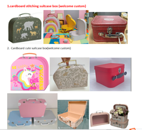 Personnalisable mignon Mini carton bébé valise boîte mat laminé carton avec feuille d'or impression pour jouets vêtements emballage