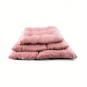 Set di 3 Pezzi per Cuccia in Velluto Rosa, Tappetino per Cani Rosa Carne - Product Image 2