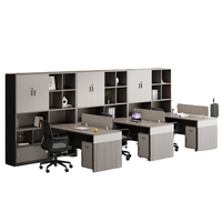 Escritorio Doble/Cuádruple Moderno y Sencillo con Gabinete Alto para Oficina Financiera, para Dos Personas, Supervisor