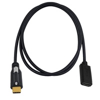 Cable de Datos USB 3.1 Tipo-C Hembra a USB-C Macho de 10 Gbps y 5 A, 0.6 m, con Ángulo en Codo, Malla de Protección, Montaje en Panel para Cámara y Computadora