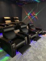 Leichte Luxus Vip Heimkino Möbel Power Liege sofa Medien raum Diamant stich Elektrische Liege Kopfstütze Kinos itze