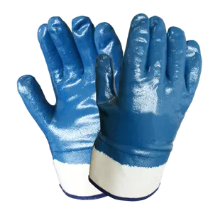 HTR guanti da lavoro di sicurezza multiuso foderati in puro cotone con immersione in Nitrile resistente all'olio Super morbido di alta qualità