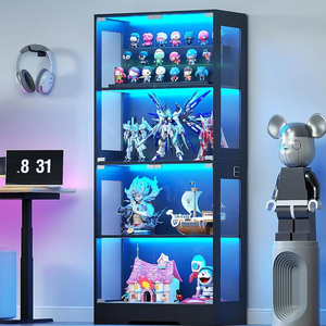 Meuble de salon de luxe en verre pour la vente en gros, avec éclairage LED et vitrine pour figurines de grande taille - Product Image 2