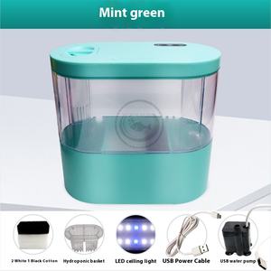 USB 전원 자체 청소 데스크탑 수족관 LED 조명 필터 펌프 낮은 유지 보수 사무실 책상 거실 용 Betta 어항 - Product Image 6