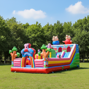 Castillo Inflable Personalizable de Peppa Pig, <span class=keywords><strong>con</strong></span> Tobogán, Material de PVC Ecológico, Capacidad <span class=keywords><strong>para</strong></span> 50 Personas, Personalizable, ¡Gran Venta! - Product Image 1
