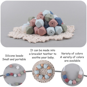 Cuentas de icosaedro de 14 MM, cuentas de silicona sin BPA de grado alimenticio, collar de lactancia para dentición, cuentas para chupete - Product Image 3