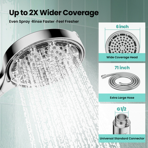 JOMOO 3 in 1 Filtered Handheld <strong>Shower</strong> <strong>Head</strong> 6 Spray Modes Bathroom <strong>Shower</strong> Combo with Bracket <strong>and</strong> 1.8m <strong>Shower</strong> <strong>Hose</strong> - Product Image 5
