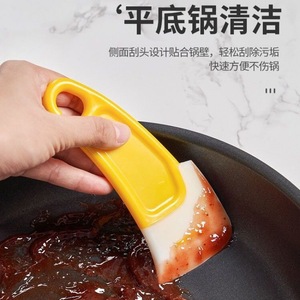 Silicone Scraper Yellow Rectangle PPTPE Material For Pot Cleaning Burnt Residue Removal - Product Image 4