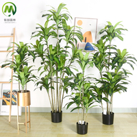 Arbre artificiel en fer forgé brésilien pour aquarium, plante verte décorative en plastique avec pot en ciment en promotion