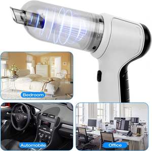 Mini aspiradora de Mano Eléctrica inalámbrica con carga USB de alta potencia portátil 2 en 1 para coche y hogar con <span class=keywords><strong>bomba</strong></span> de aire, soplador de plumero - Product Image 3