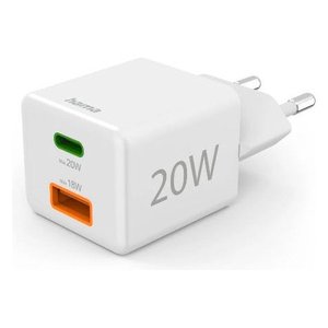 Caricabatterie USB <b>Type</b> A USB <b>Type</b> <b>C</b> 20W White Fast Charging Adapter - Product Image 1