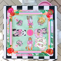 Tapis de jeu de mahjong américain pour club de tennis, 31,5/33 pouces, en néoprène antidérapant, pliable, pour divertissement à domicile et en soirée