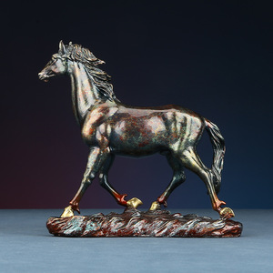 Brass Horse Figurine Copper Desk <b>Ornament</b> Traditional Design Home Office Decor Gift - Product Image 3
