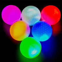 Balles de golf LED en vrac de haute qualité, balles de golf en caoutchouc brillantes qui s'allument dans le noir, vente en gros bon marché