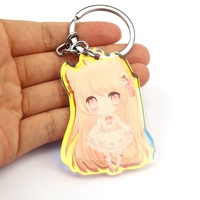 Impression promotionnelle En Plastique Porte-clés arc-en-ciel transparent acrylique charme Vograce