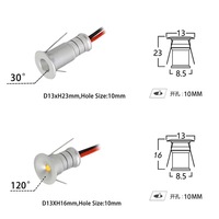 Mini projecteur LED 0.5W 10MM lampe d'armoire design moderne et spot de plafond pour armoire de cuisine et vitrine de centre commercial