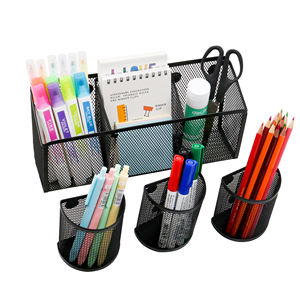 ขายส่งจากโรงงาน ที่ใส่ดินสอแม่เหล็กแบบ 4 ชิ้น อุปกรณ์สำนักงาน ที่ใส่ปากกาแบบตาข่ายแม่เหล็กแรงสูง ตะกร้าเก็บของ - Product Image 5
