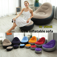 Canapé gonflable d'intérieur et d'extérieur en PVC floqué, portable et pliable, chaise longue de sol pour le loisir