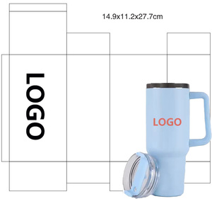 Venta al por mayor: Vaso térmico de acero inoxidable 304 de 40 oz con asa y pajita, ideal para viajes y oficina, gran capacidad, diseño clásico, a granel. - Product Image 6