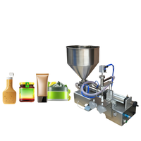 Machine de remplissage semi-automatique de sauces avec trémie mélangeuse pour sauces épaisses (tomate, pâtes, chili et barbecue) en pot