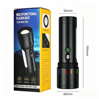 Linterna Láser Blanca de Aleación de Aluminio con Zoom Huizon, Resistente al Agua IP44, 1000 Lúmenes, 38650, Recargable Tipo C, Haz Ajustable, RGB