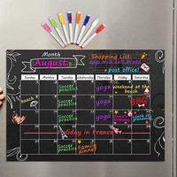 Tableau magnétique rectangulaire personnalisé en papier, effaçable à sec, pour réfrigérateur, étiquettes tableau noir, tableau de notes, planificateur hebdomadaire, cuisine, imperméable et durable