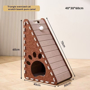 Lit grattoir vertical triangulaire pour chat avec feutre - Gain de place en coin, durable pour la protection des meubles - Product Image 5