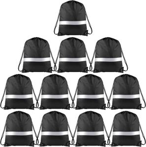 Low MOQ Custom <b>Drawstring</b> Reflective <b>Backpack</b> Black String Bags Cinch Sack <b>Backpack</b> for Team Yoga Sport Gym Traveling - Product Image 1