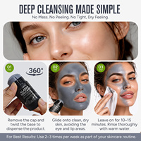 ATOANY Soin du visage Nettoyant en profondeur Exfoliant Peau lisse Masque facial en bâtonnet Argile volcanique d'Alaska avec collagène