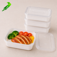 Boîtes à lunch jetables en PP personnalisées avec couvercle, compatibles micro-ondes, sans BPA, durables, étanches, 16 oz, recyclables pour restaurants, hôtels, maison