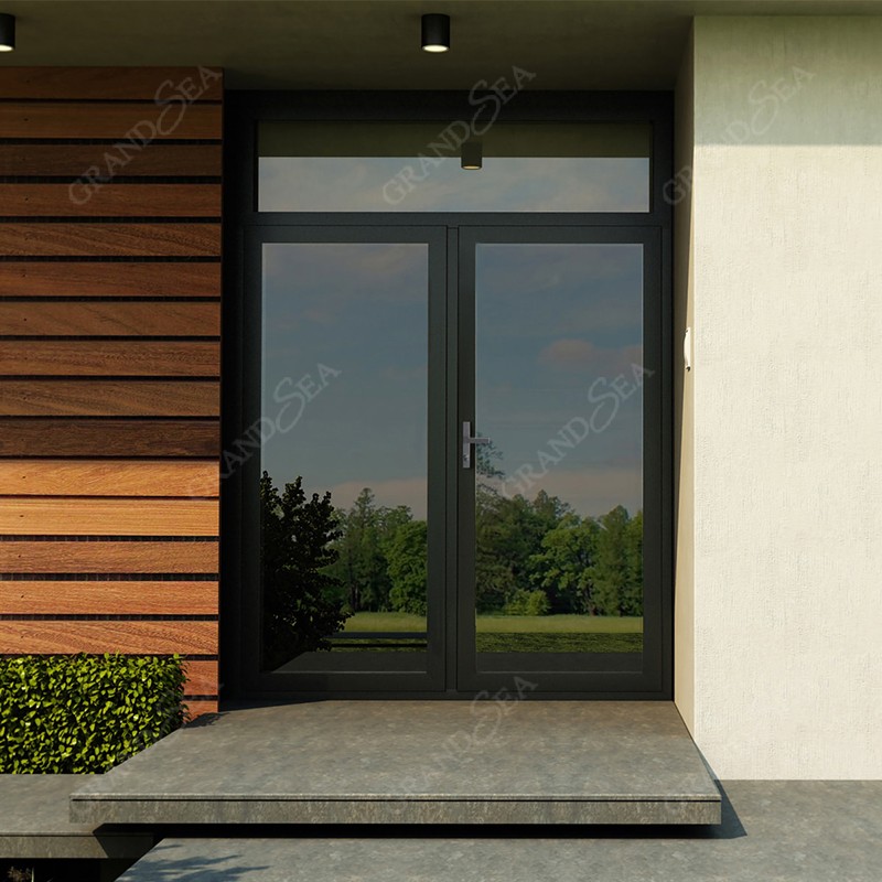tempered glass casement door aluminum simple design narrow frame for entry for bathroom for bedroom
