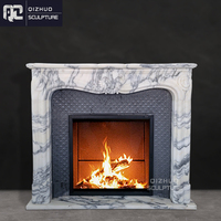 Design moderne simple sculpté à la main maison utilisée décoration intérieure italienne Calacatta alto marbre cheminée Surround