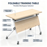 Table de formation pliable mobile, bureau de conférence peu encombrant avec pieds en acier pour la formation au bureau