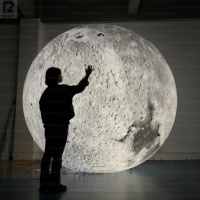 Ballon gonflable géant en PVC de 2m, 3m, 4m, modèle Lune, planète, avec lumière LED