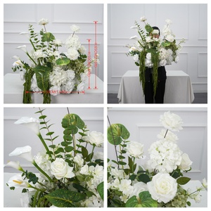 Usine <span class=keywords><strong>de</strong></span> fleurs artificielles DKB, vente en gros <span class=keywords><strong>de</strong></span> fleurs et <span class=keywords><strong>de</strong></span> plantes décoratives blanches et vertes, <span class=keywords><strong>chemin</strong></span> <span class=keywords><strong>de</strong></span> <span class=keywords><strong>table</strong></span> pour la décoration <span class=keywords><strong>de</strong></span> mariage - Product Image 3