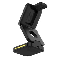 Chargeur de chevet intelligent avec support, lumière d'ambiance, pliable, charge sans fil magnétique, trio de charge rapide 15W, compatible iWatch