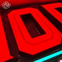 Enseigne lumineuse LED extérieure personnalisée à lettres en relief pour devanture de magasin, logo d'entreprise, signalétique lumineuse en acier illuminée